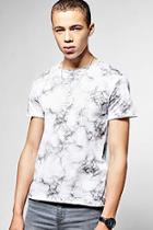 Boohoo Short Sleeve Crew Neck Marble Print T-shirt