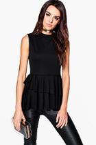 Boohoo Nia Sleeveless Top With Layered Frill Detail