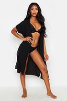 Boohoo Woven Side Split Beach Kimono