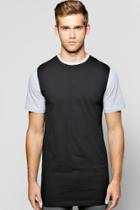 Boohoo Longline Contrast T Shirt Black