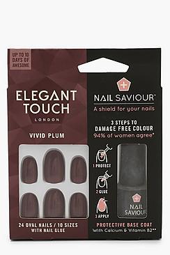Boohoo Elegant Touch Vivid Plum False Nails With Glue