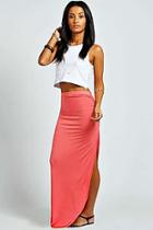 Boohoo Micha Ruched Side Jersey Maxi Skirt