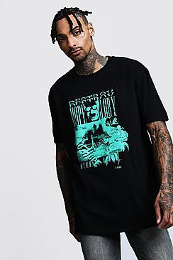 Boohoo Oversized Hope Glory Print Short Sleeve Tee