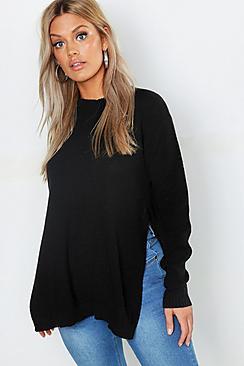 Boohoo Plus Side Split Moss Stitch Tunic Jumper