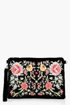 Boohoo Hannah All Over Embroidered Clutch