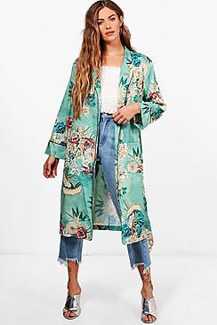 Boohoo Charlotte Floral Belted Kimono
