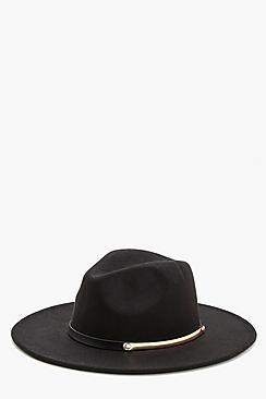 Boohoo Alana Bar Belt Trim Fedora