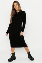 Boohoo Petite Cable Knit Midi Dress
