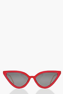 Boohoo Gold Contrast Cat Eye Sunglasses
