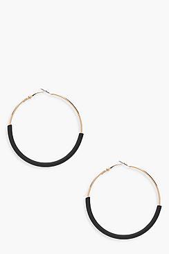 Boohoo Jane Two Tone Hoop Earrings
