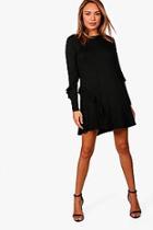 Boohoo Tara Ruffle Insert Fit & Flare Mini Dress