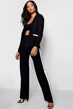 Boohoo Evie Contrast Piping Detail Blazer