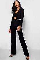Boohoo Evie Contrast Piping Detail Blazer