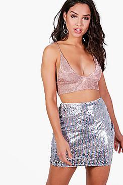 Boohoo Nolita Mermaid Sequin Mini Skirt