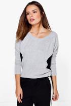 Boohoo Rebecca Mesh Knit Jumper Grey