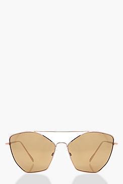 Boohoo Honey Angular Lens Sunglasses