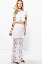 Boohoo Holly Boutique Lace Crop And Maxi Skirt Co-ord