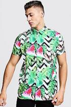 Boohoo Watermelon Print Short Sleeve Shirt