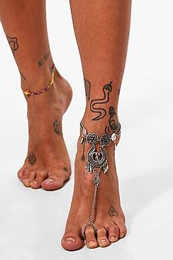 Boohoo Rosie Statement Coin Detail Boho Anklet