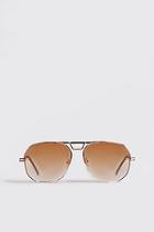 Boohoo Orange Tint Gold Frame Aviator