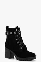 Boohoo Lace Up Hiker Boots With Eyelets