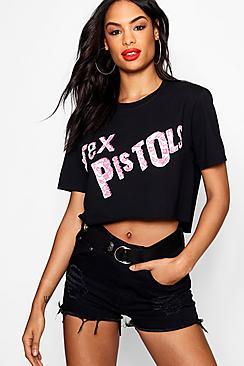 Boohoo Gabby Sex Pistols Cropped Tee