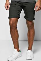 Boohoo Skinny Fit Black Denim Shorts In Long Length