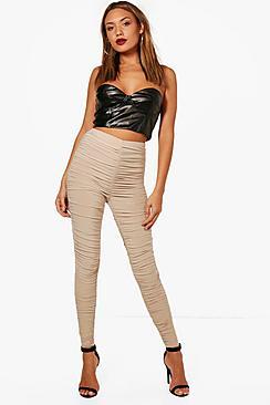 Boohoo Naomi All Over Rouched Soft Touch Leggings