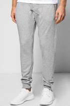 Boohoo Skinny Fit Drop Crotch Joggers With Pockets Silver