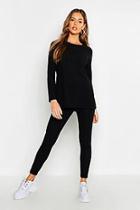 Boohoo Longline Rib Top & Legging Co-ord