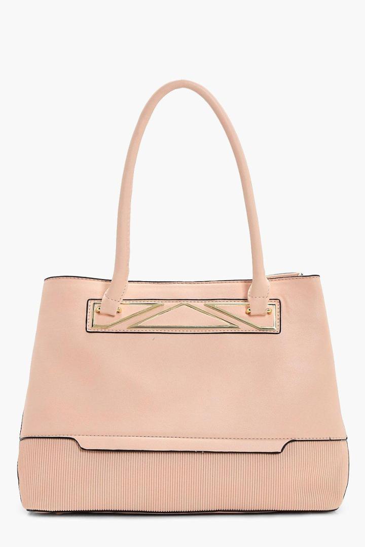 Boohoo Charlotte Metal Detail Tote Bag Pink