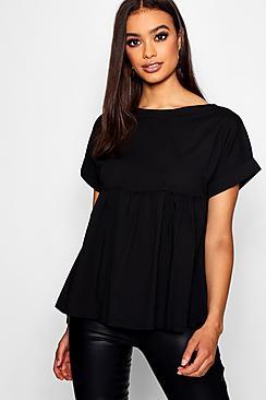 Boohoo Cotton Mix Smock Top