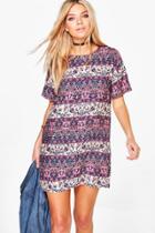 Boohoo Amelia Floral Shift Dress Pink