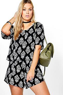 Boohoo Plus Jane Mono Short And Top Co-ord