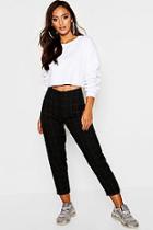 Boohoo Petite Grid Check Woven Tapered Trouser