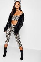 Boohoo Petite Halloween Leopard Bandeau + Trouser Co-ord