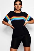 Boohoo Holly Rainbow Chest And Sleeve Oversized T-shirt