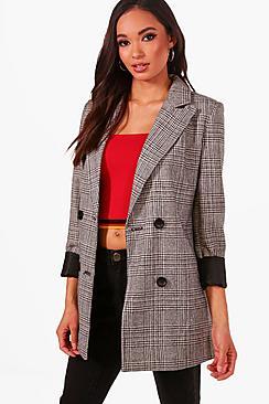 Boohoo Tall Abigail Check Blazer