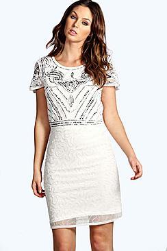 Boohoo Boutique Hand Beaded Shift Dress
