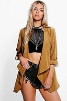 Boohoo Jackie Suedette Collared Festival Jacket