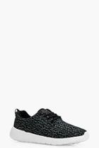 Boohoo Hailey Knitted Loop Back Sports Trainer