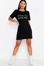 Boohoo Melrose Avenue Slogan T-shirt Dress