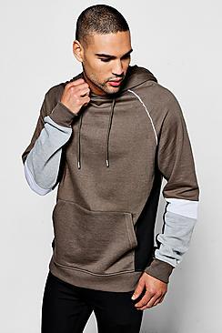 Boohoo Over The Head Hoodie With Colour Block