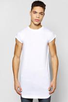 Boohoo Longline Loose Fit Cap Sleeve T Shirt White