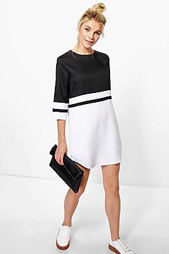 Boohoo Audrina Colour Block Shift Dress