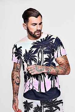 Boohoo Palm Printed Tee Co-ord