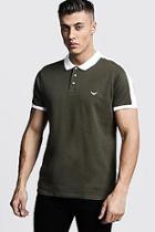 Boohoo Muscle Fit Polo With Shoulder Panel
