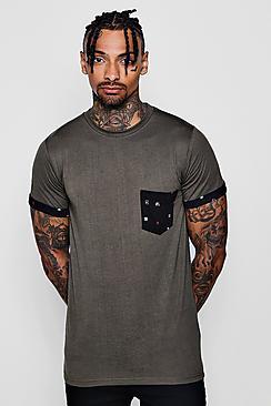 Boohoo Micro Print Pocket T-shirt