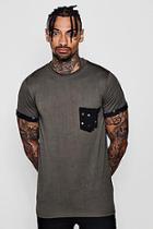 Boohoo Micro Print Pocket T-shirt