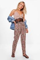 Boohoo Kerry Printed Trouser Orange